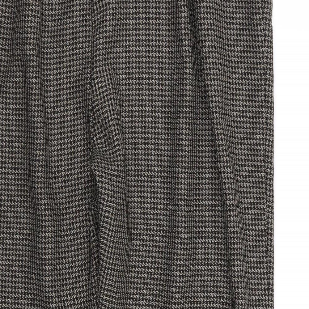 Preworn Womens Brown Houndstooth  Trousers  Size 14 L24 in - Stretch waistband