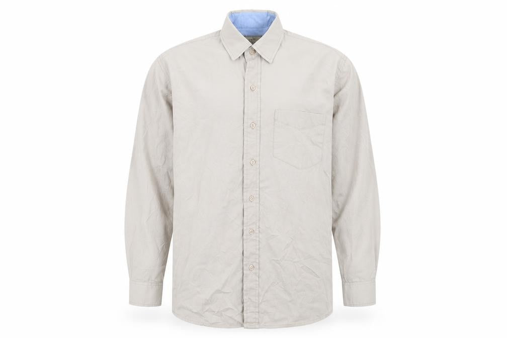 Unity Mens Beige    Button-Up Size M