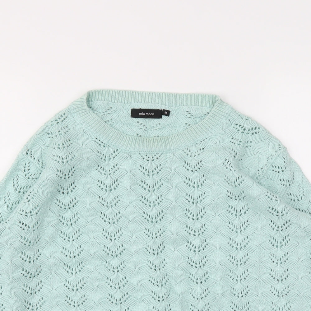 Mia Moda Womens Blue   Pullover Jumper Size M