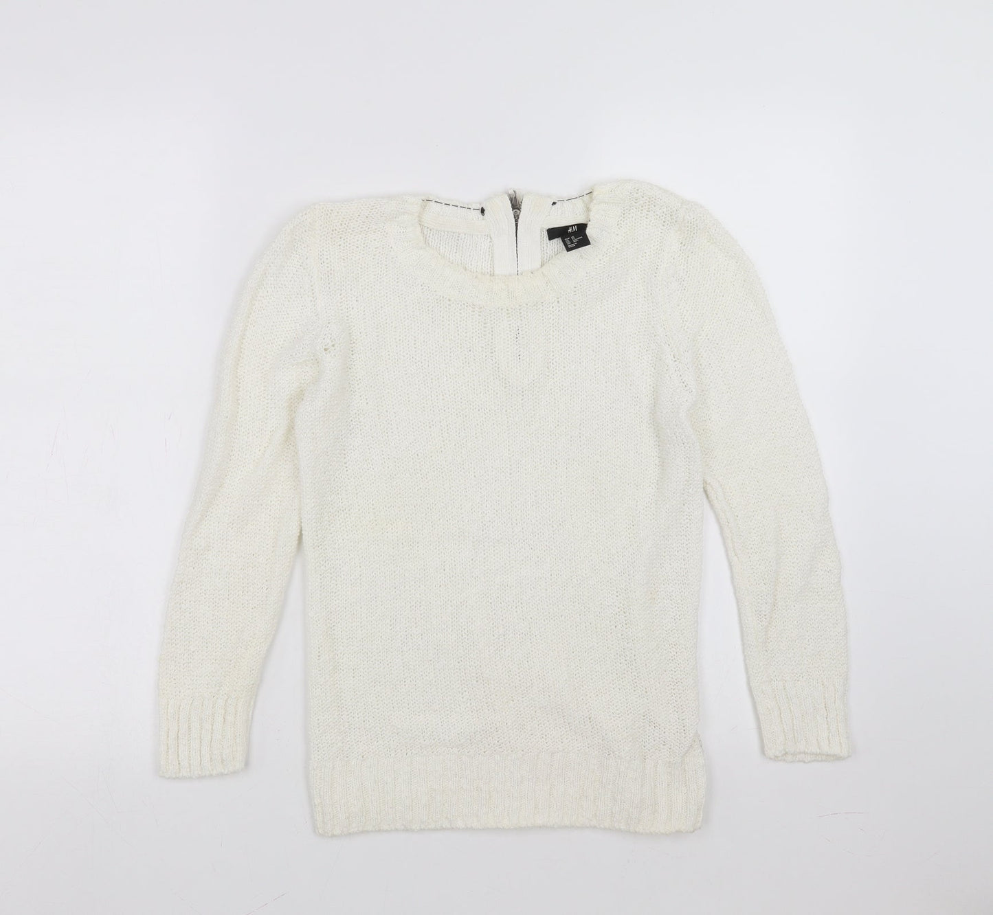 H&M Womens White   Pullover Jumper Size XS