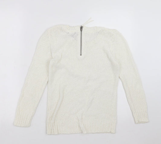 H&M Womens White   Pullover Jumper Size XS