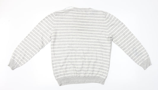 Preworn  Womens Grey Striped  Pullover Jumper Size XL