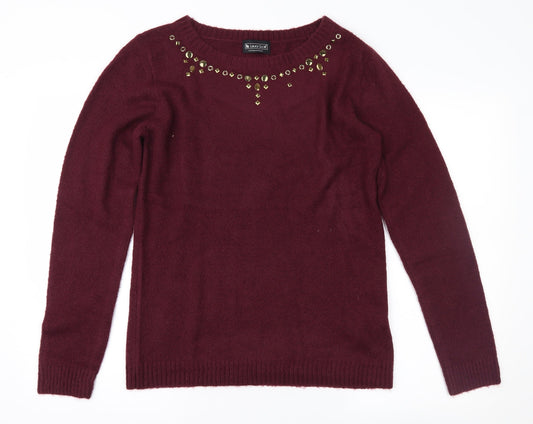 Laura Scott Womens Red   Pullover Jumper Size 16