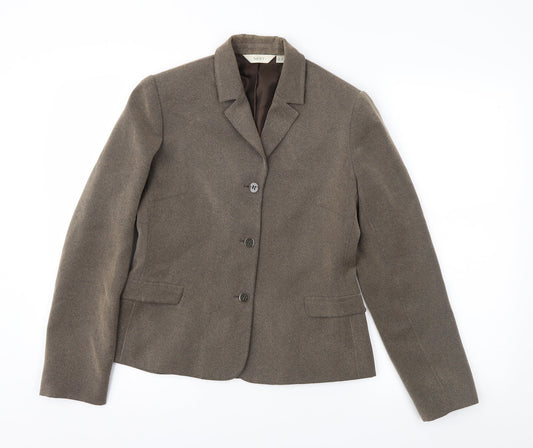NEXT Womens Brown Herringbone  Jacket Suit Jacket Size 8