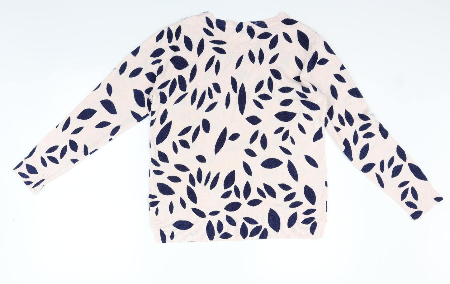 Marks and Spencer Womens Beige Floral  Pullover Jumper Size 14