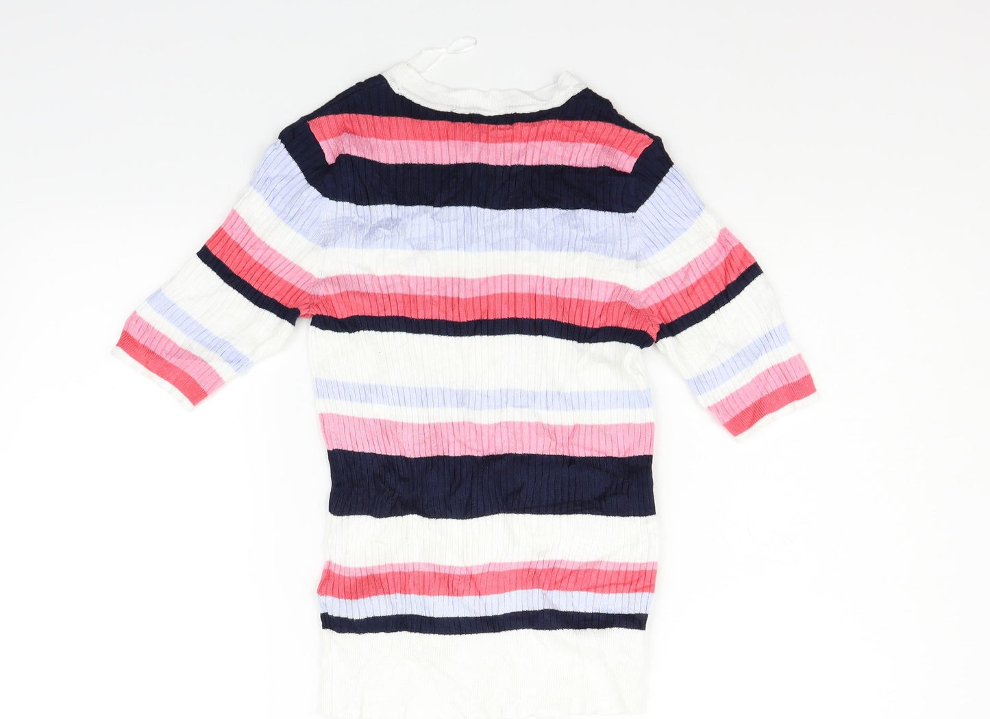 Marks and Spencer Womens Pink Striped  Pullover Jumper Size 10