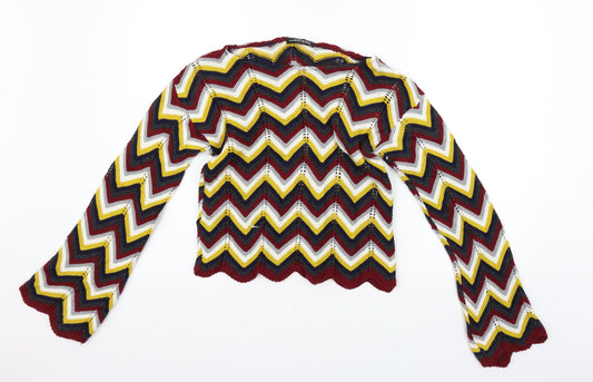 CAMERO ROSE Womens Red Striped  Pullover Jumper Size S