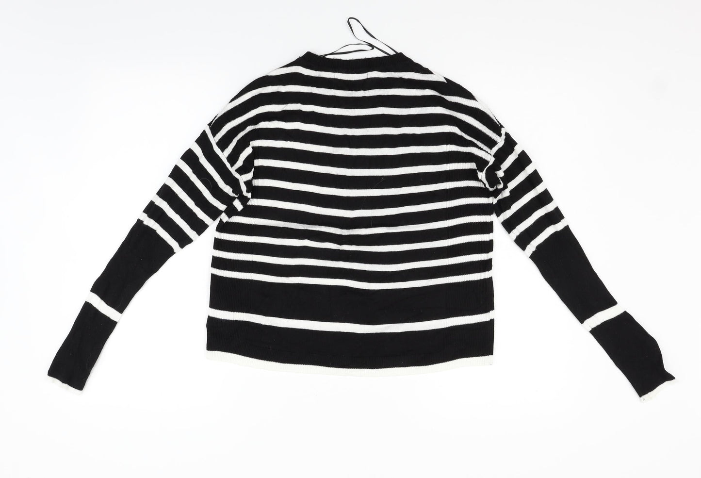 Marks and Spencer Womens Black Striped  Pullover Jumper Size 8