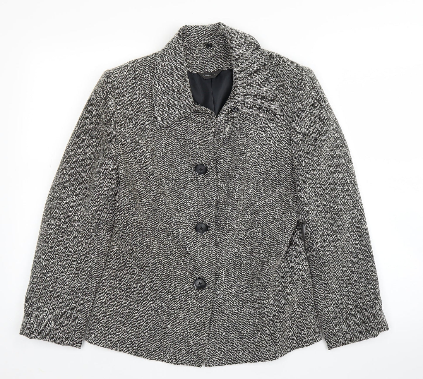 Florence & Fred Womens Grey Herringbone  Jacket  Size 12