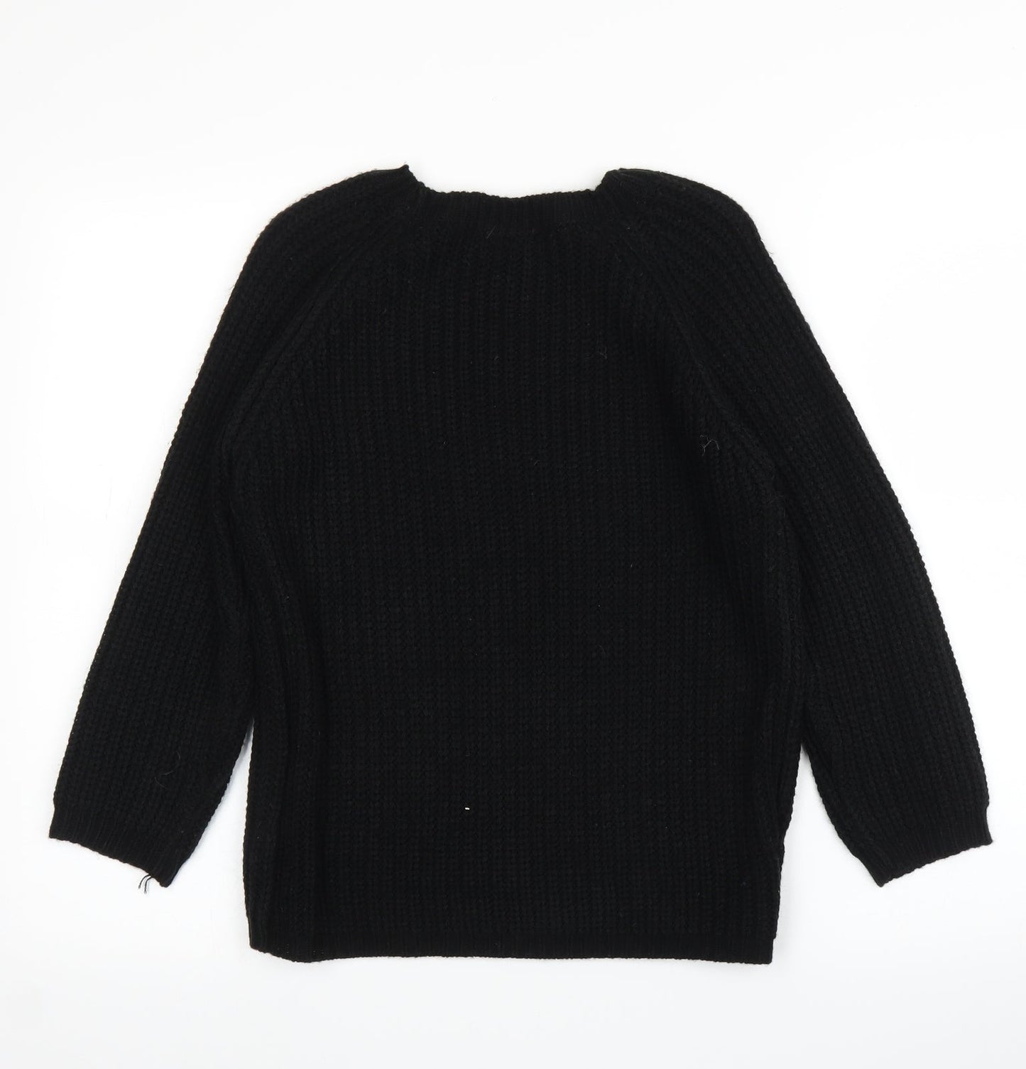 New Look Womens Black Floral  Pullover Jumper Size 10