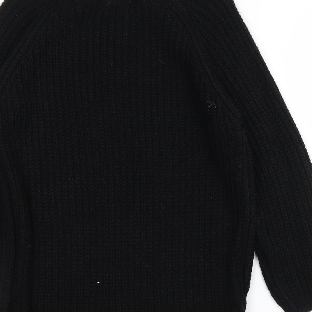 New Look Womens Black Floral  Pullover Jumper Size 10