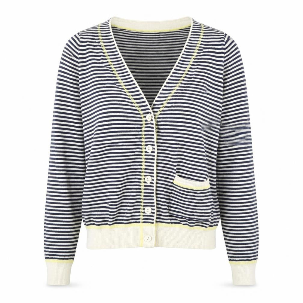 Topshop Womens Blue Striped  Cardigan Jumper Size 6
