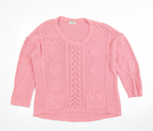 M&S Womens Pink Argyle/Diamond  Pullover Jumper Size 12