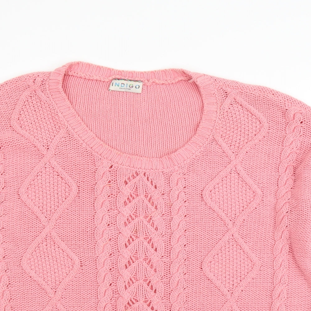 M&S Womens Pink Argyle/Diamond  Pullover Jumper Size 12