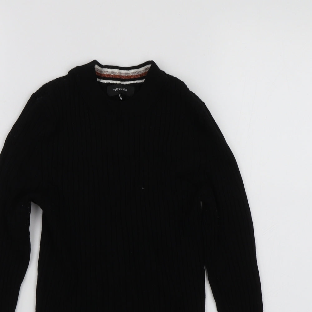 New Look Womens Black Striped  Wrap T-Shirt Size 10