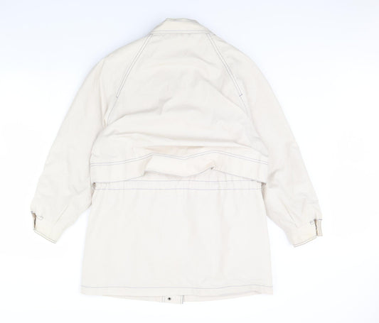 Preworn Womens White   Rain Coat Coat Size 12