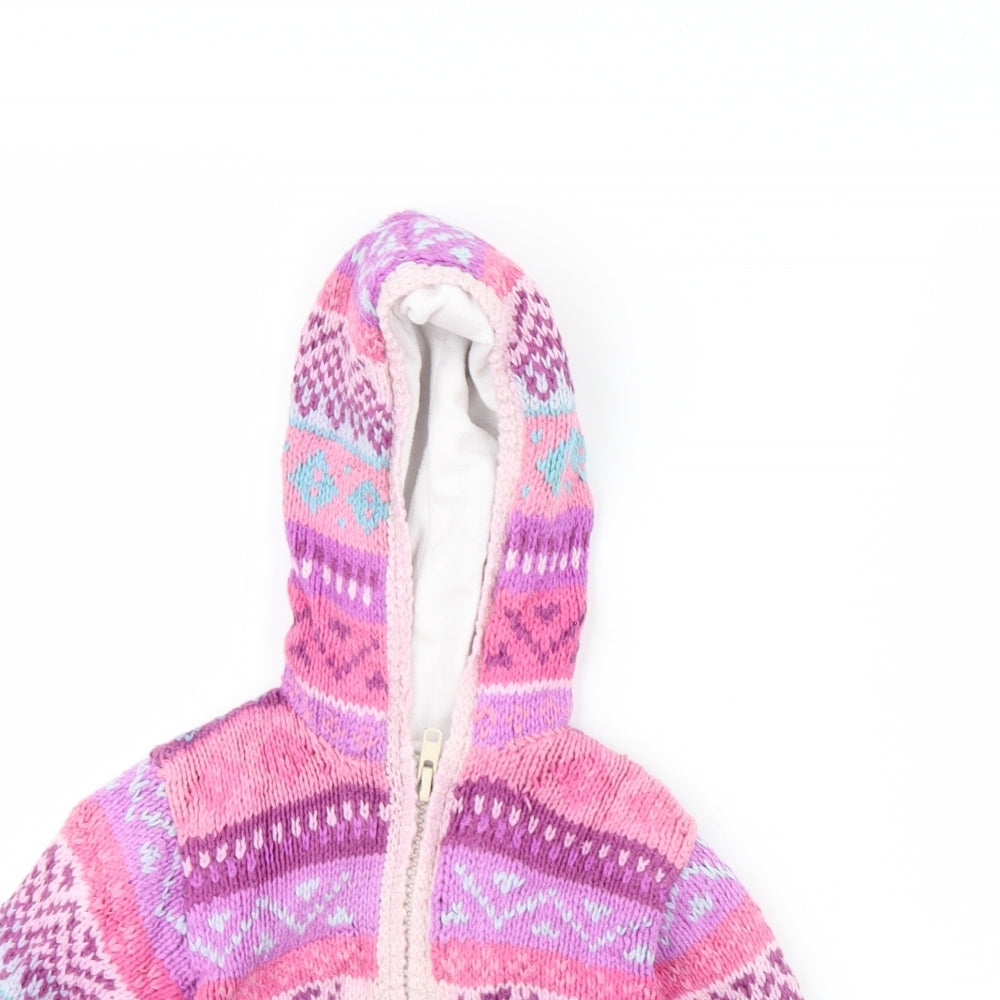 utam  Girls Purple Striped  Jacket  Size M