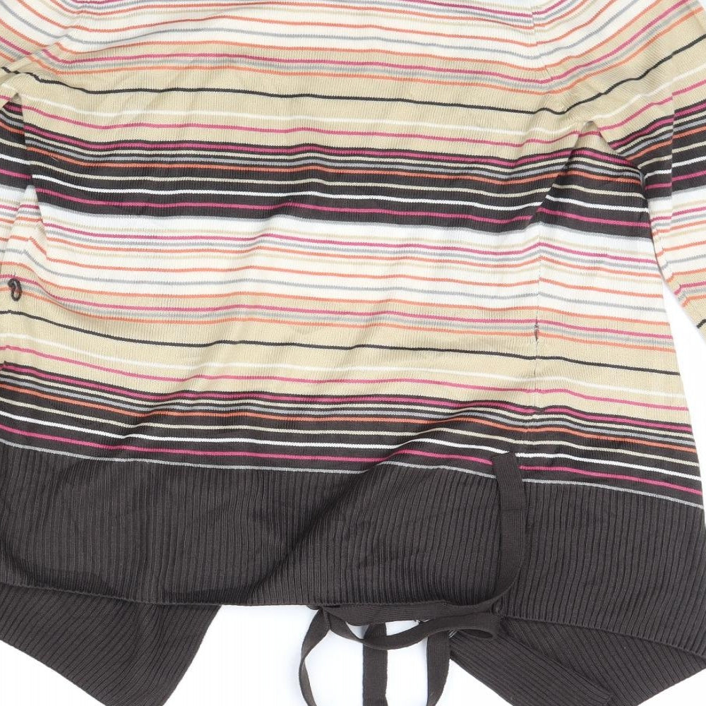 m&s Womens Beige Striped  Jacket  Size 10