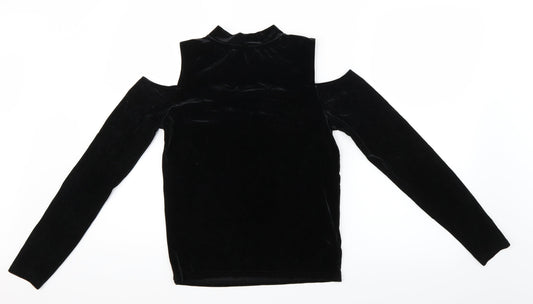 FOREVER 21 Womens Black  Velour Basic Blouse Size M