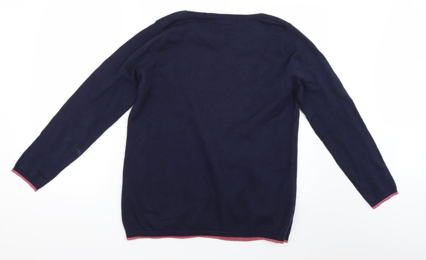 Isle Womens Blue Floral  Pullover Jumper Size M
