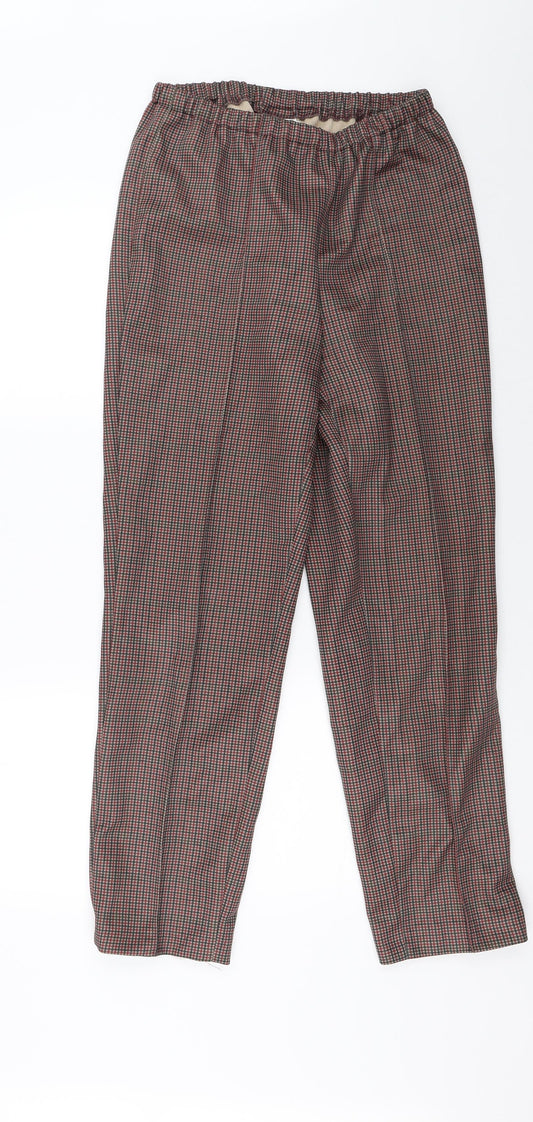 Paula-Wi Womens Brown Check  Trousers  Size 12 L26 in