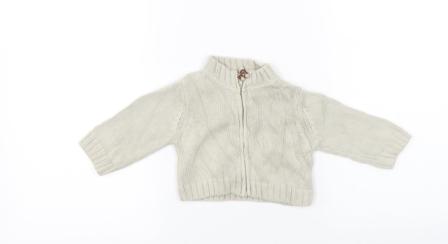 Marks and Spencer Boys Beige   Full Zip Jumper Size 0-3 Months
