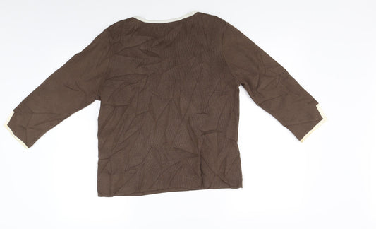 Marks and Spencer Womens Brown  Knit Pullover Jumper Size 16