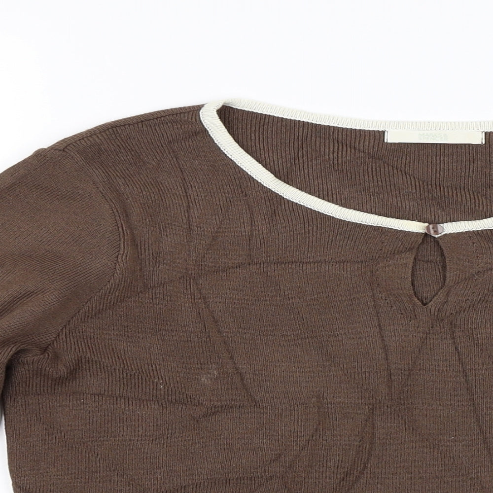 Marks and Spencer Womens Brown  Knit Pullover Jumper Size 16