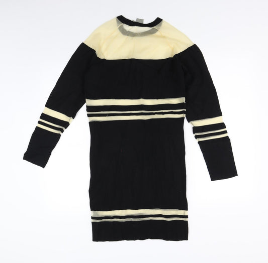 ASOS Womens Black Striped  Pencil Dress  Size 10