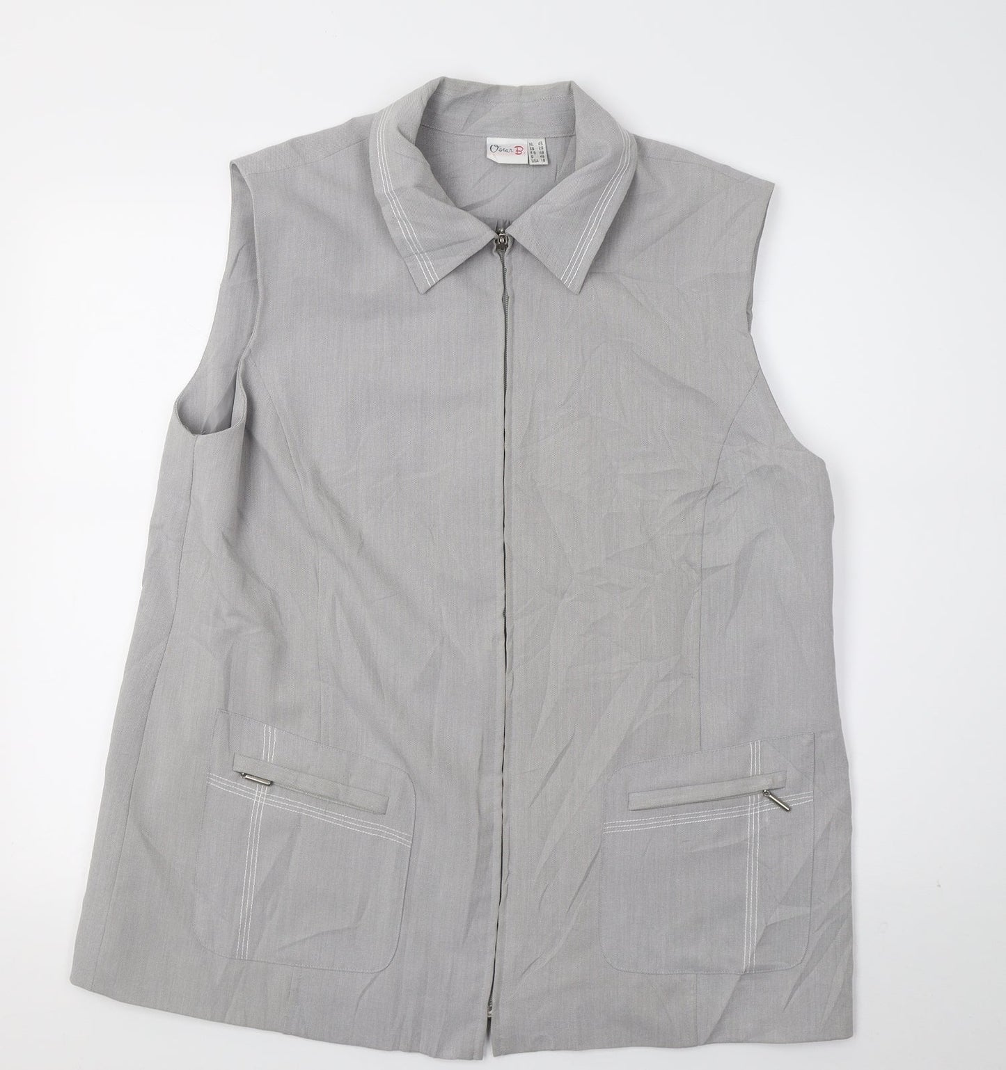 Oscan Womens Grey   Jacket Waistcoat Size 20
