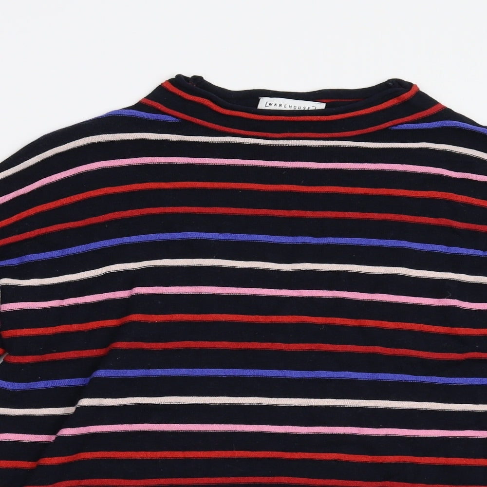 Warehouse Womens Multicoloured Striped Knit Pullover Jumper Size 8