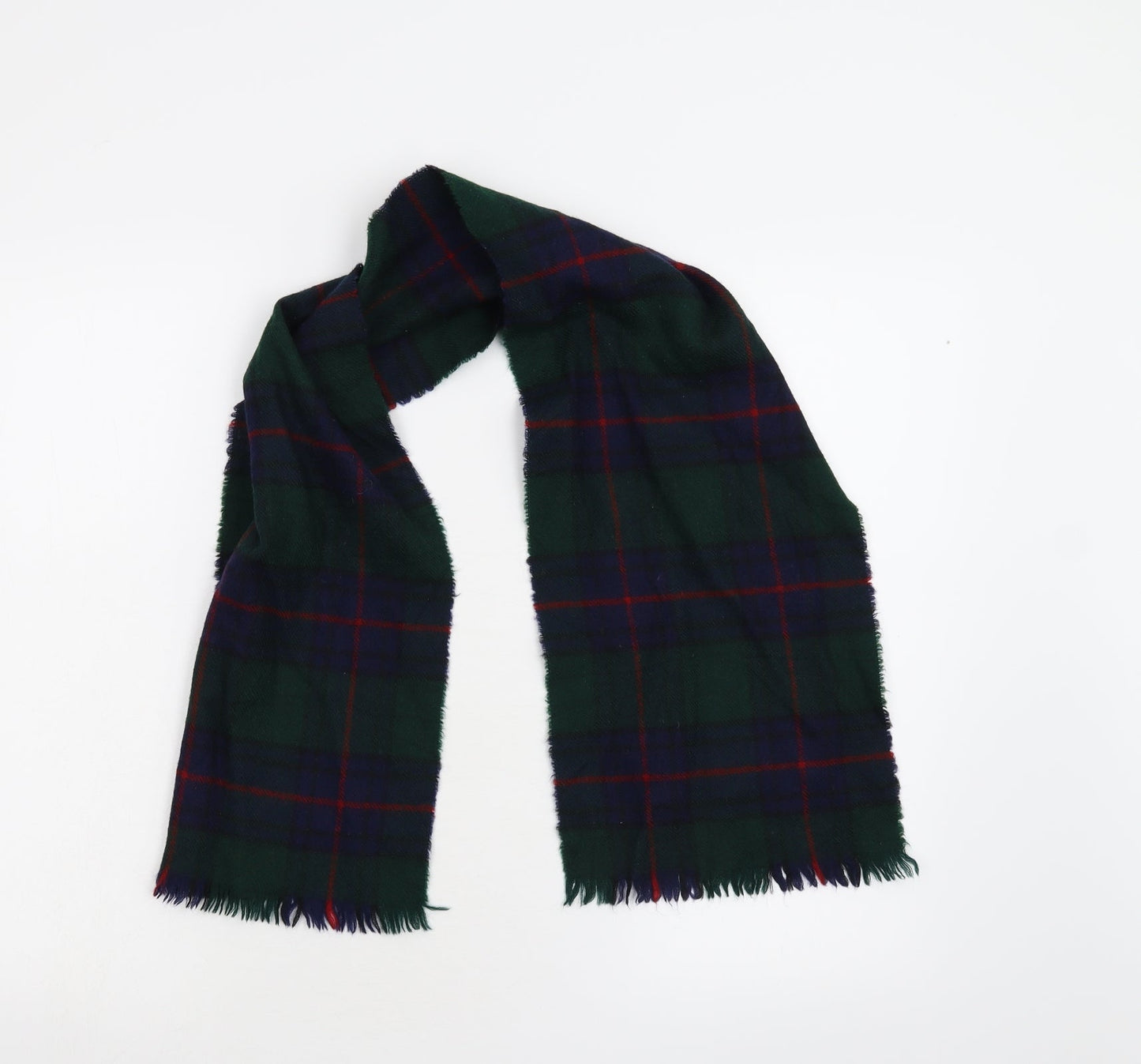 Preworn Unisex Multicoloured Geometric Knit Scarf  One Size  - Tartan