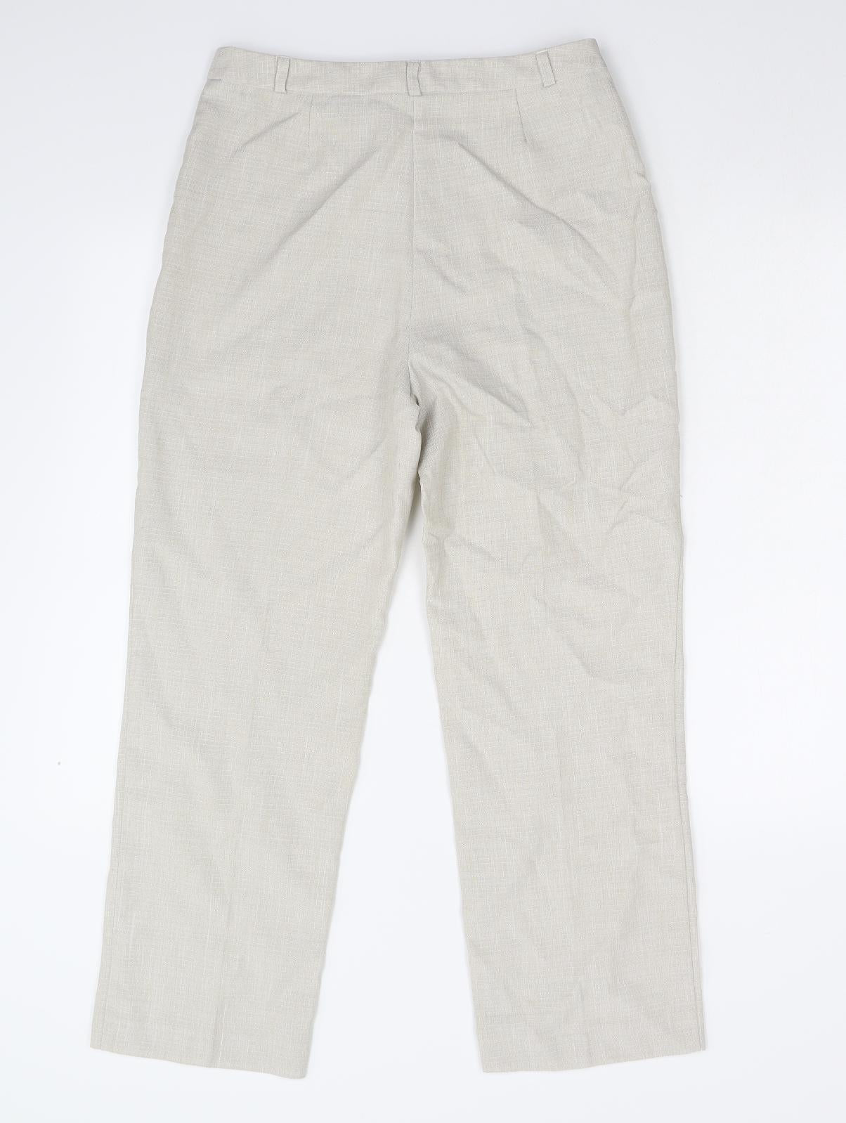 M&S Womens Beige   Trousers  Size 10 L26 in - Short