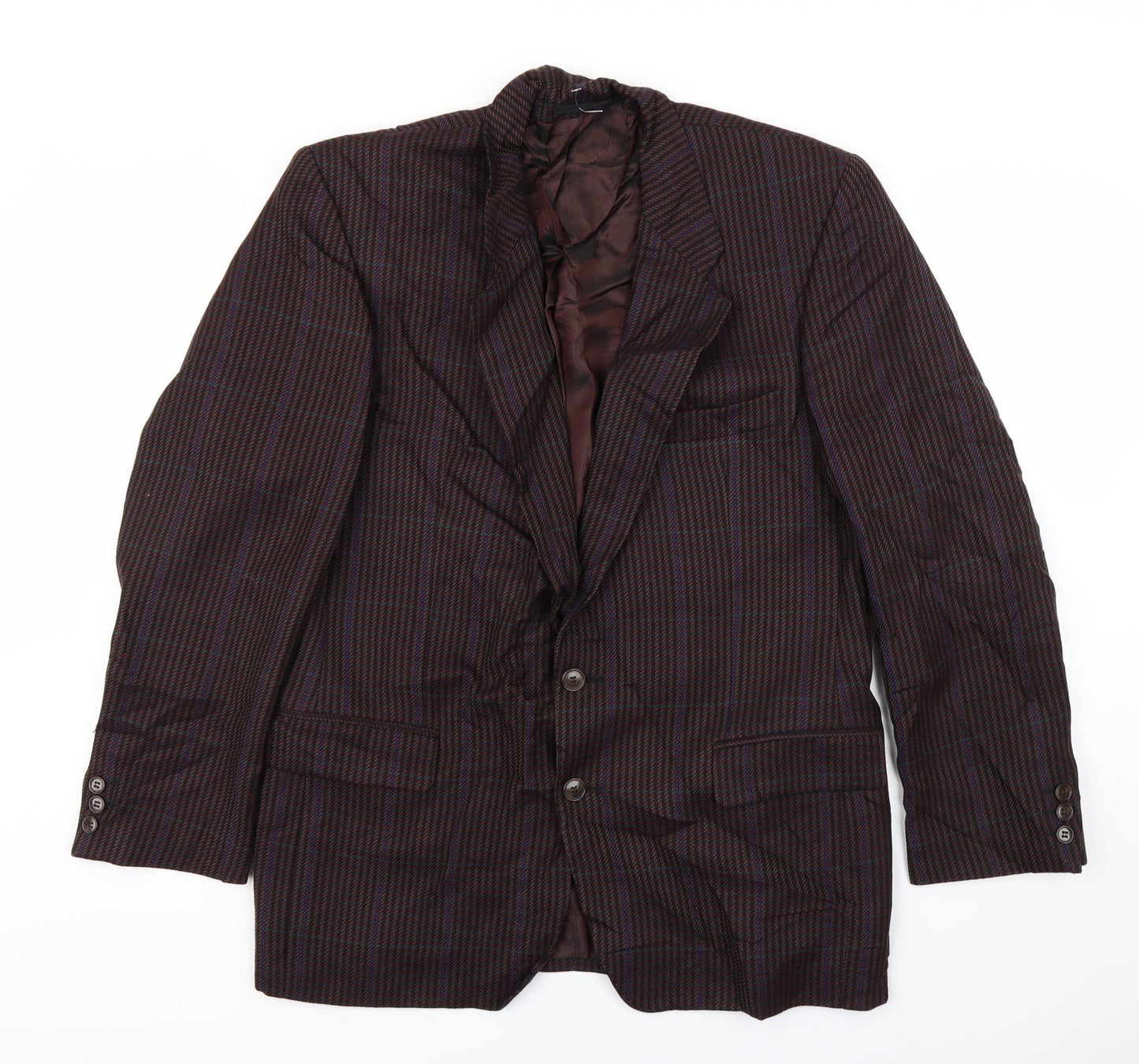 Preworn Mens Brown Check  Jacket Blazer   - needs ironing