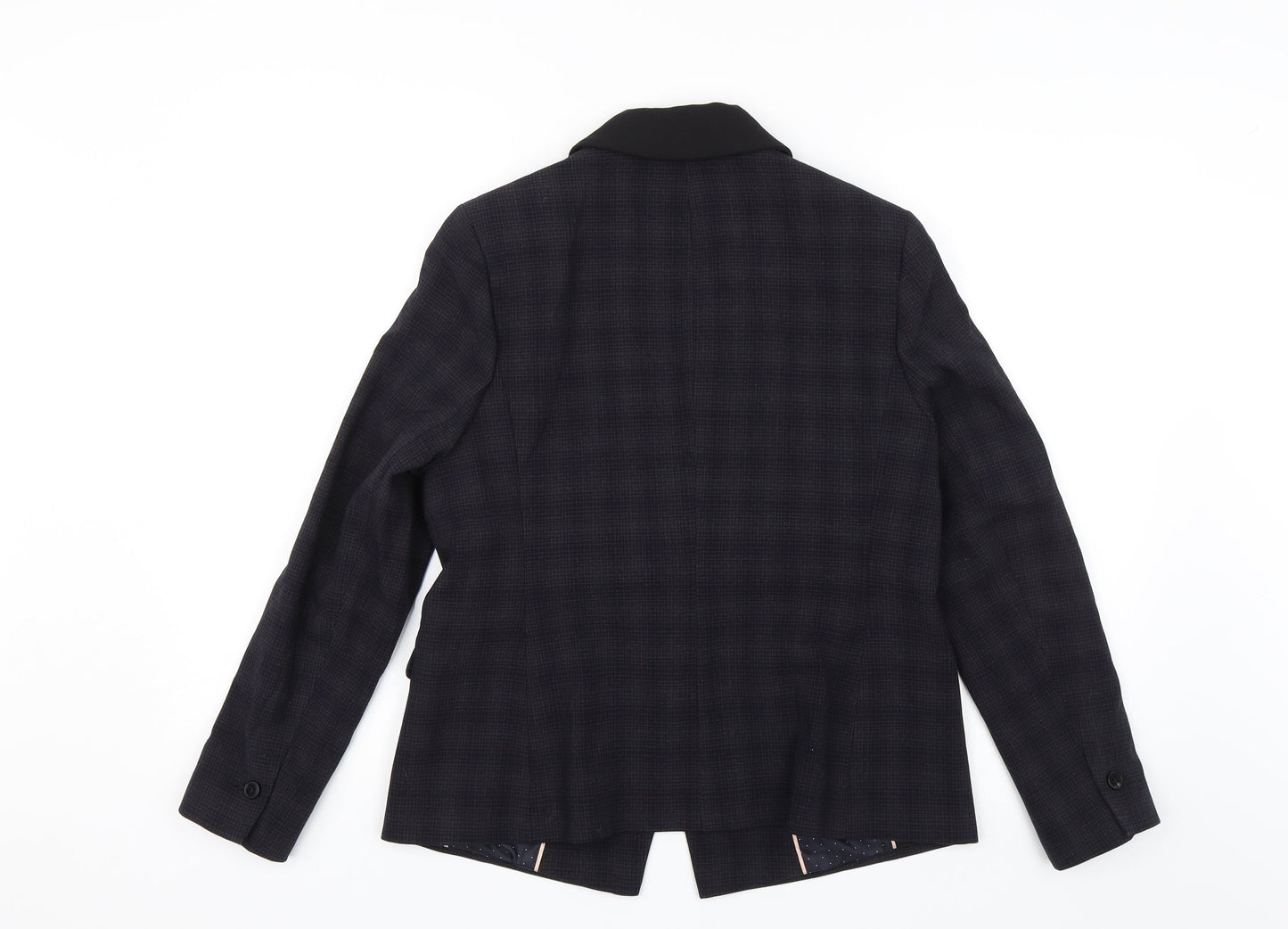 NEXT Womens Blue Plaid  Jacket Blazer Size 14