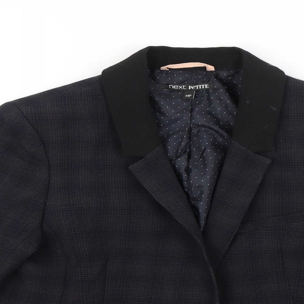 NEXT Womens Blue Plaid  Jacket Blazer Size 14