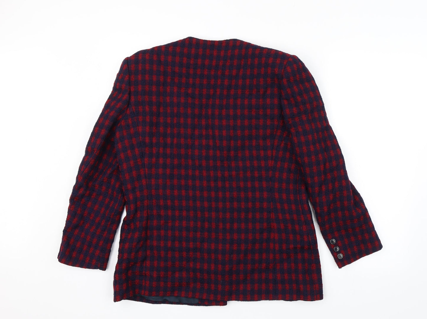 Vivella Womens Red Plaid  Overcoat Jacket Size 12