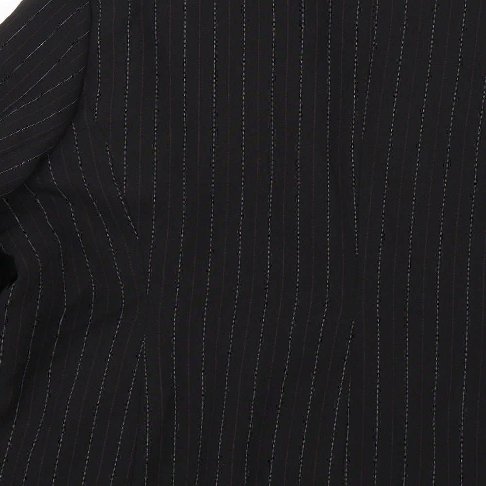AMARANTO Womens Black Striped  Jacket Blazer Size 20