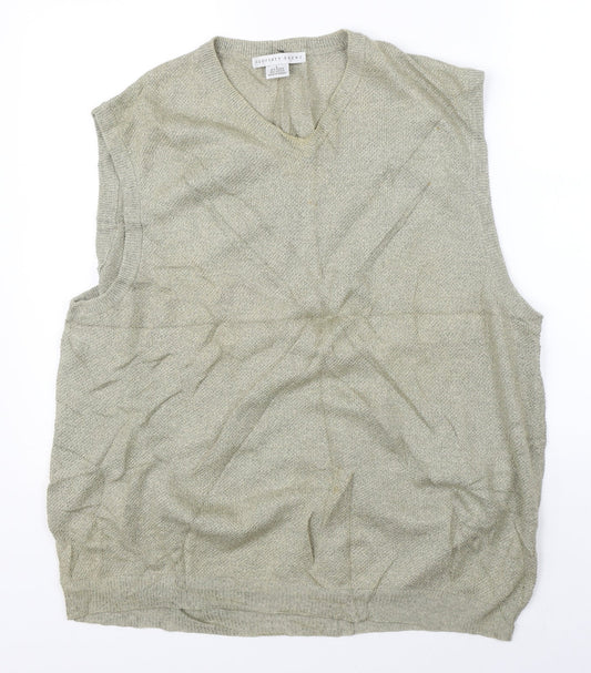 Geoffrey Beene Womens Green   Vest Jumper Size L