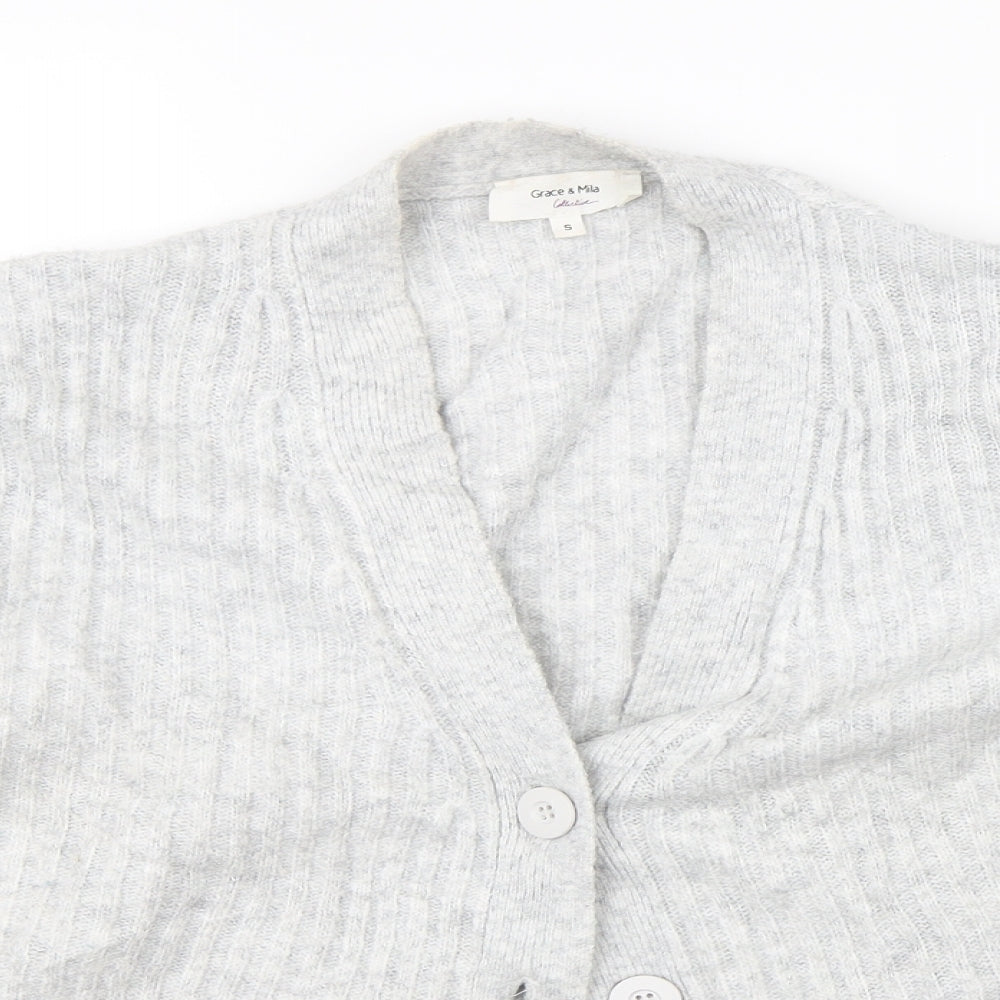 Grace & Mila Womens Grey   Cardigan Jumper Size S