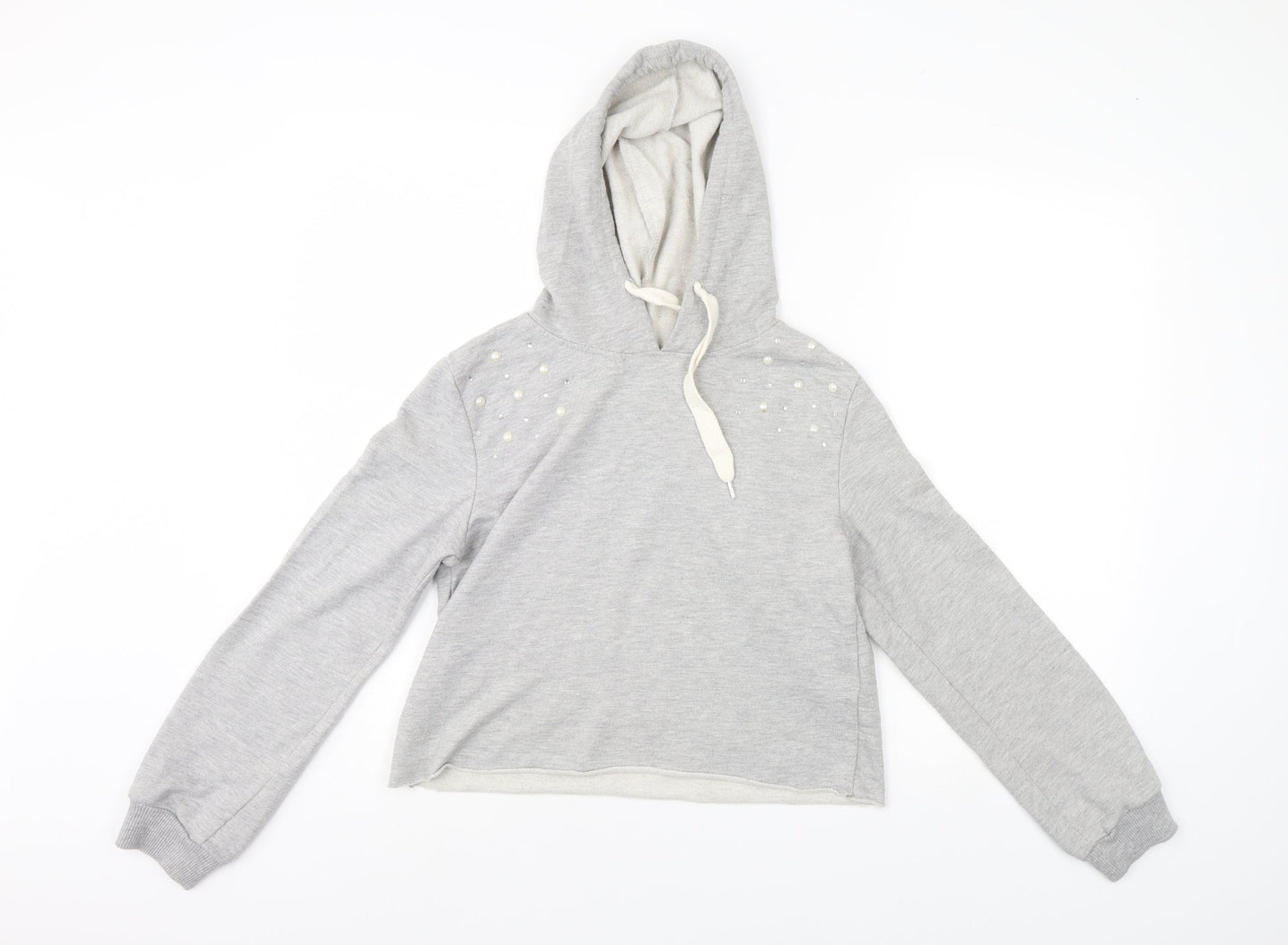 Primark Womens Grey   Pullover Hoodie Size 8  - cropped