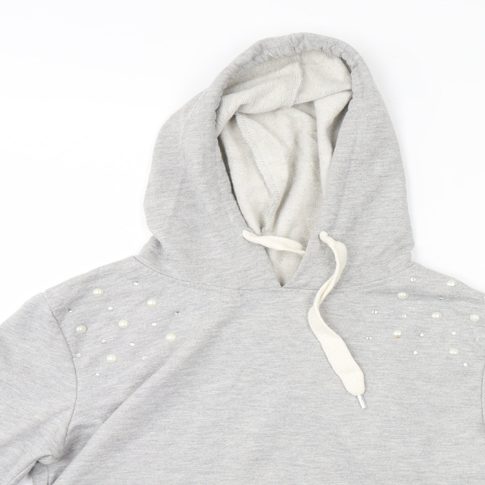 Primark Womens Grey   Pullover Hoodie Size 8  - cropped