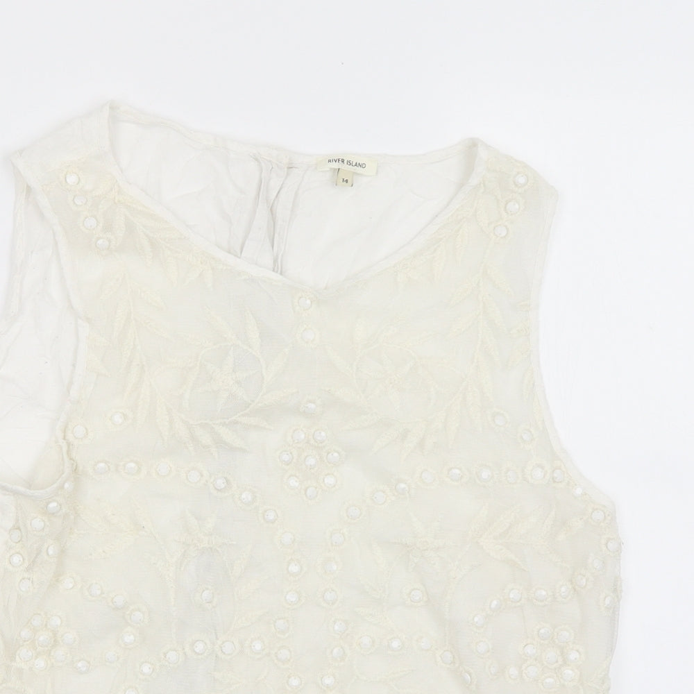 River Island Womens White   Tank Dress  Size 14