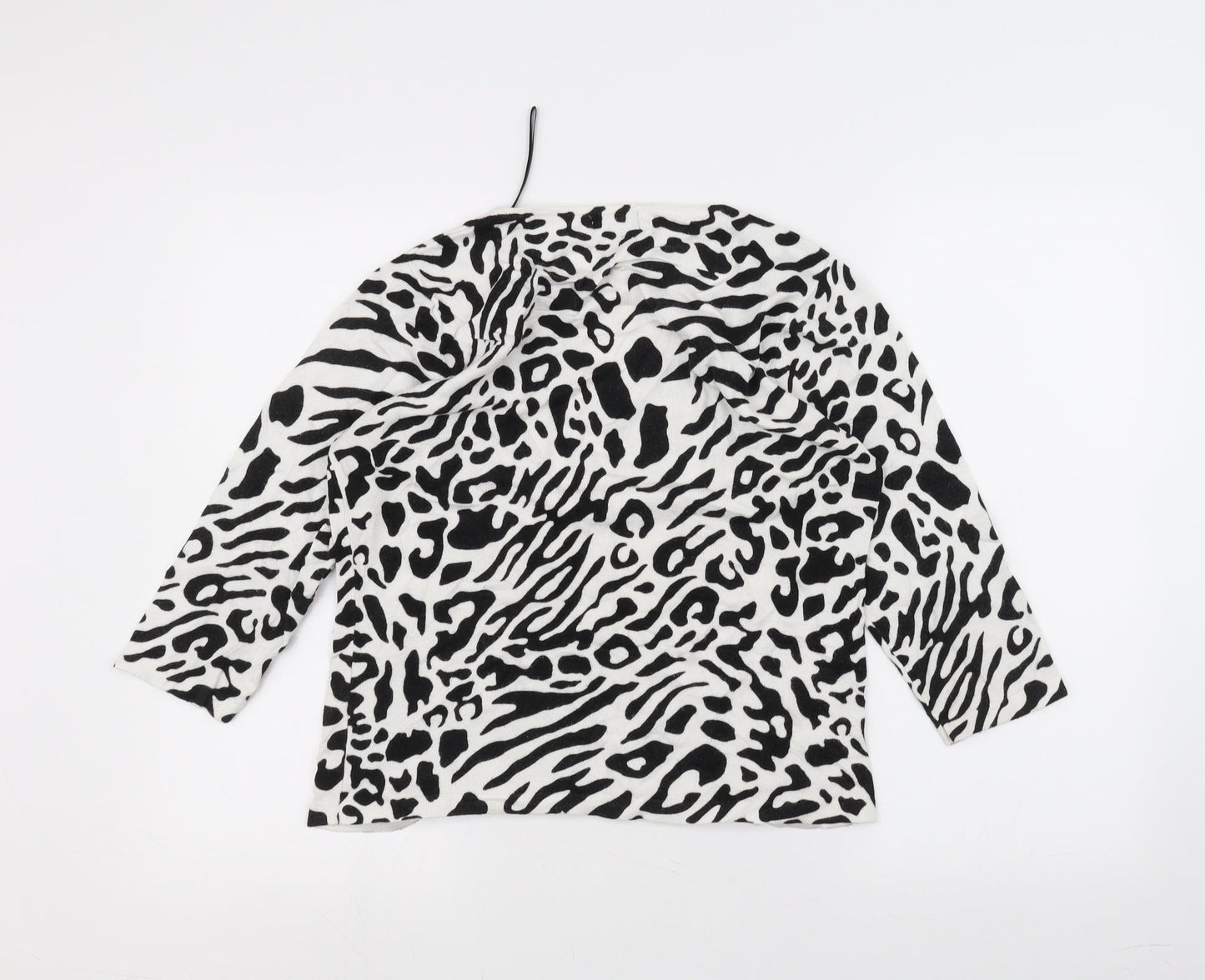 Papaya Womens White Animal Print  Pullover Jumper Size 14