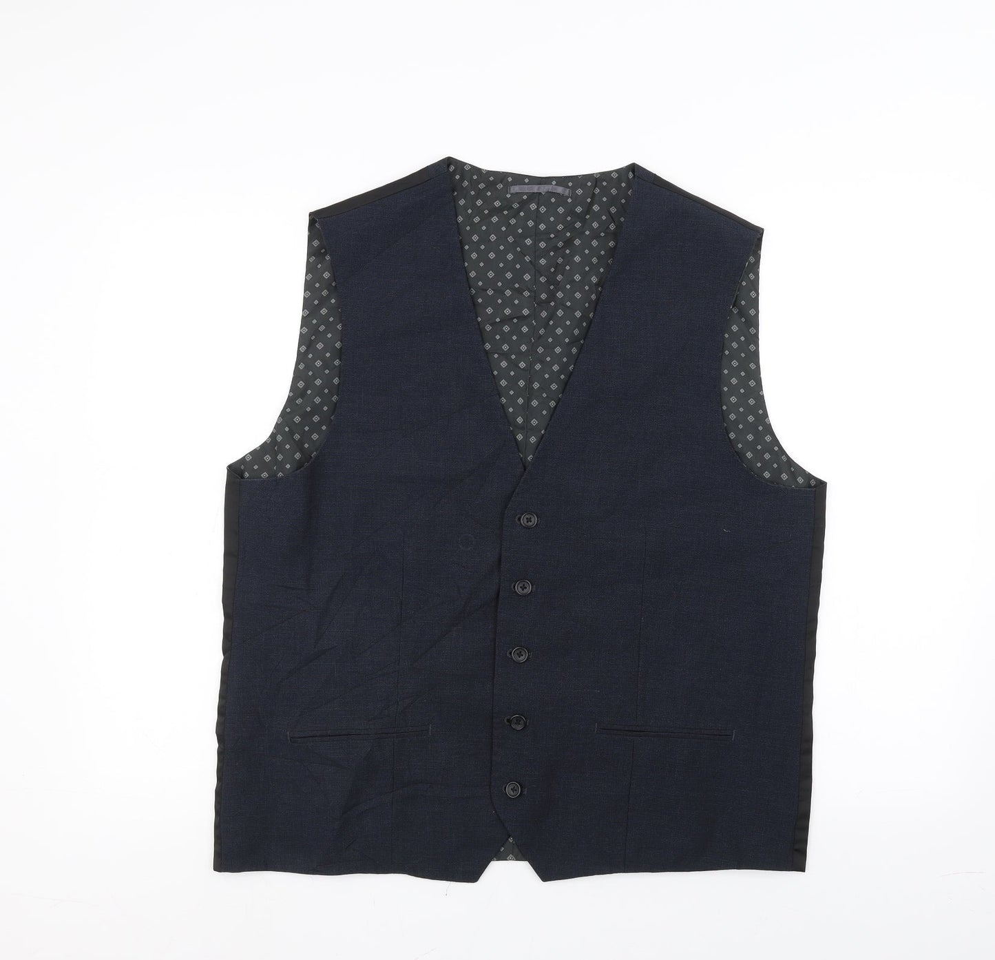 NEXT Mens Blue   Jacket Suit Waistcoat Size 38