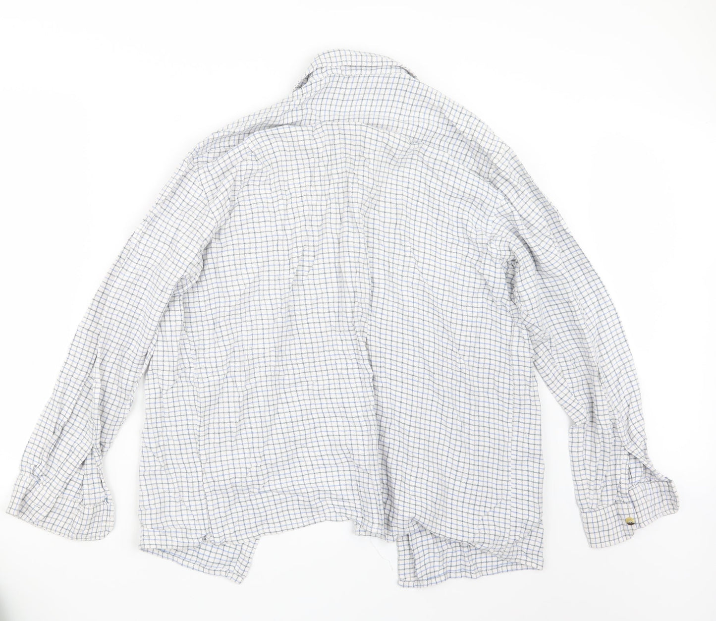 Jolliman Mens Blue Check   Button-Up Size L