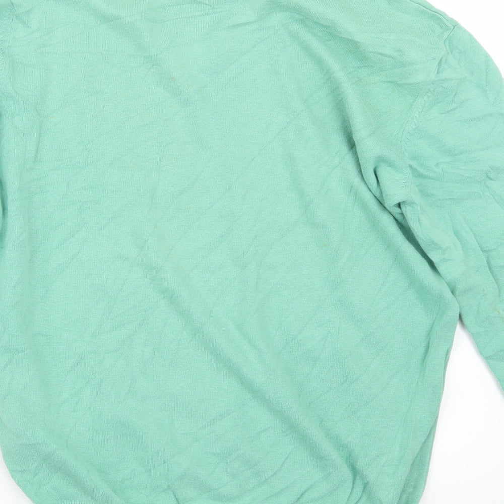 C* TWO Mens Green  Knit Pullover Jumper Size L