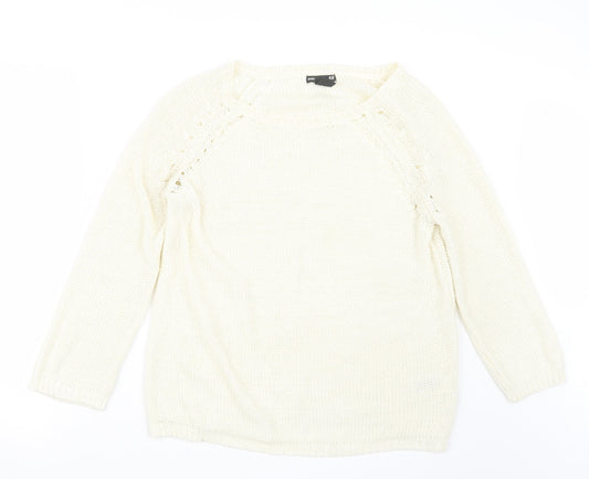 H&M Womens Ivory  Knit Pullover Jumper Size S