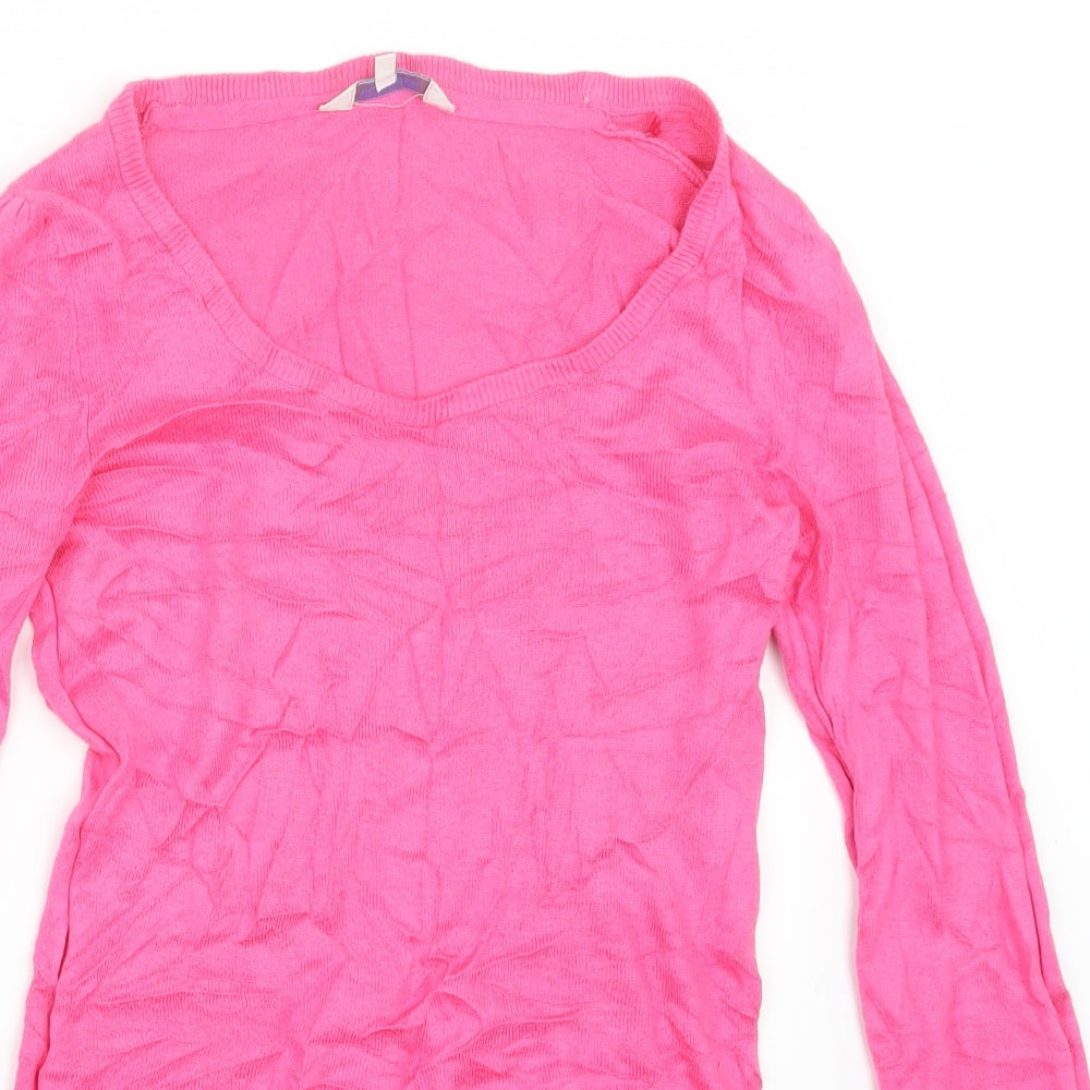 Peacocks Womens Pink  Knit Pullover Jumper Size 10