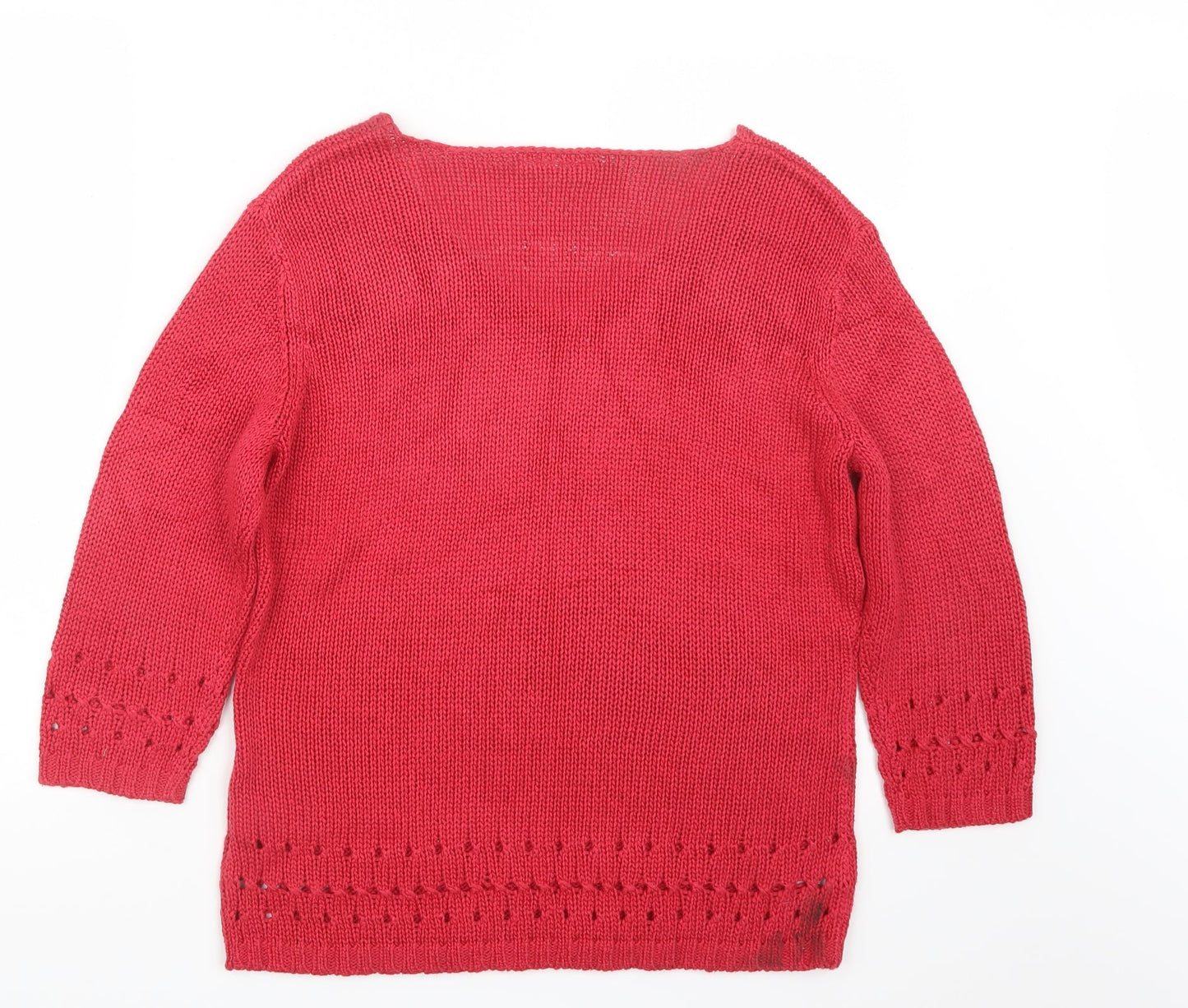 Avenue Womens Red  Knit Pullover Jumper Size M
